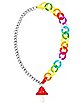 Red Mushroom Rainbow Chain Choker Necklace