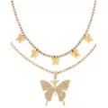 CZ Butterfly Double Chain Necklace at Spencer's