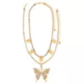 CZ Butterfly Double Chain Necklace at Spencer's