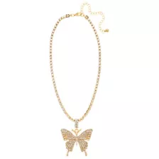 CZ Butterfly Double Chain Necklace at Spencer's