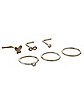 Multi-Pack CZ Butterfly Titanium Hoops and L-Bend Nose Rings 6 Pack - 20 Gauge