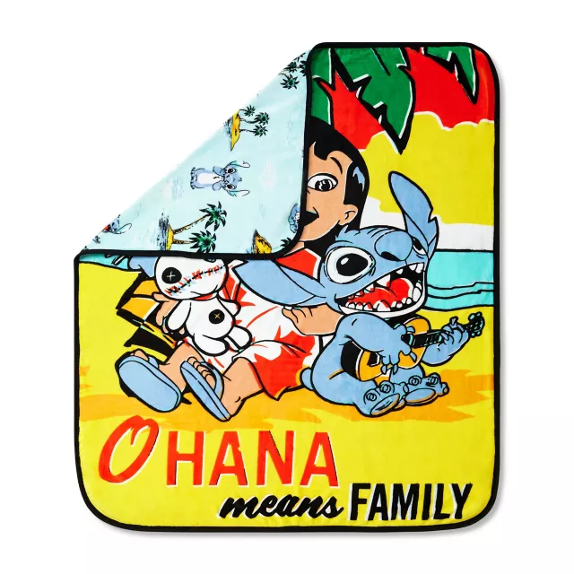 Ohana Double-Sided Fleece Blanket- Lilo & Stitch at Spencer's