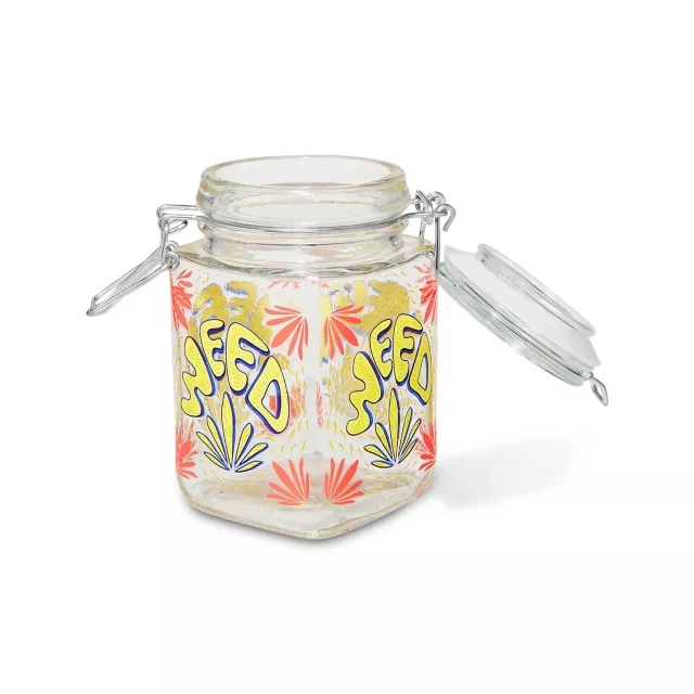 Weed Leaf Pattern Stash Jar - 10 oz. at Spencer's