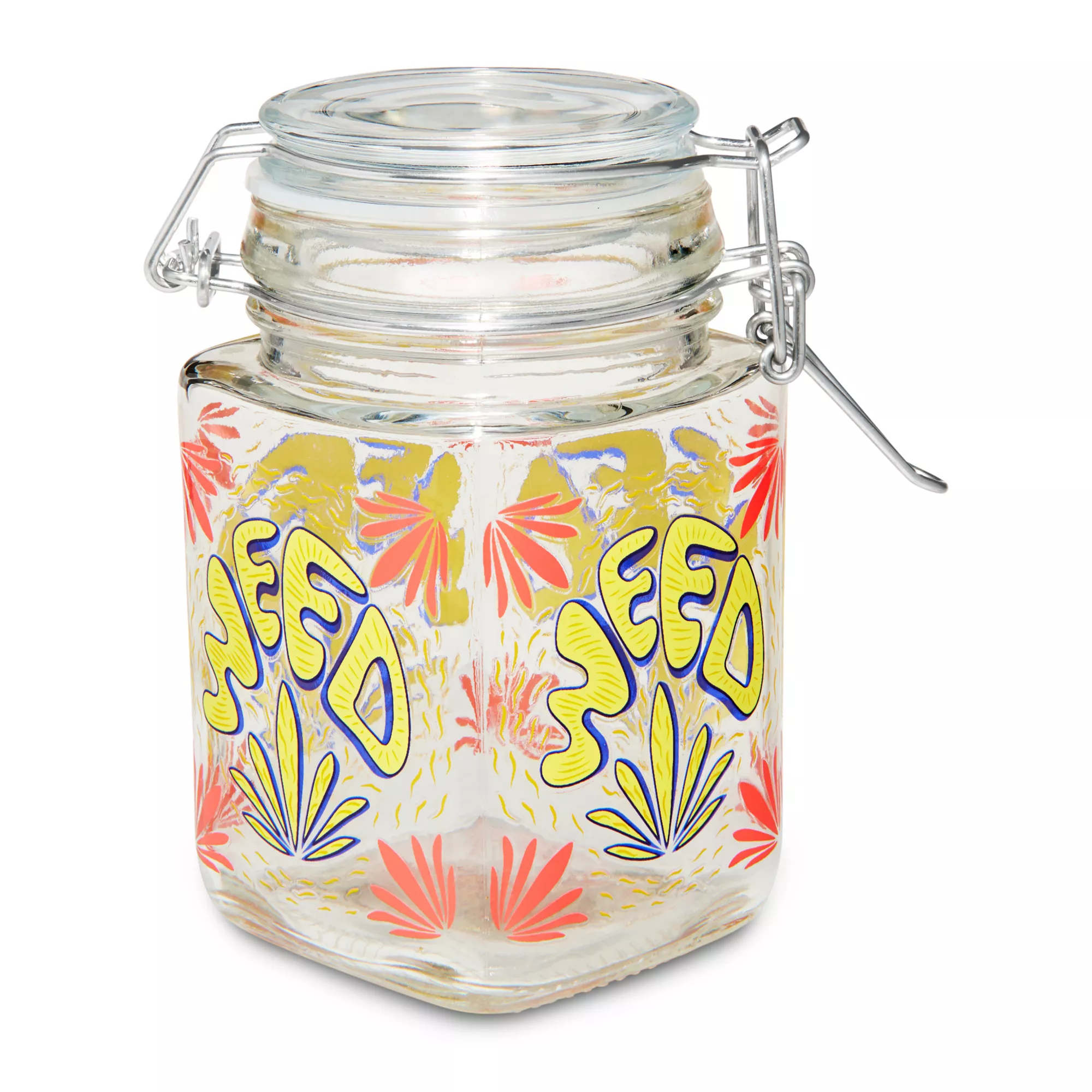 Weed Leaf Pattern Stash Jar - 10 oz. at Spencer's