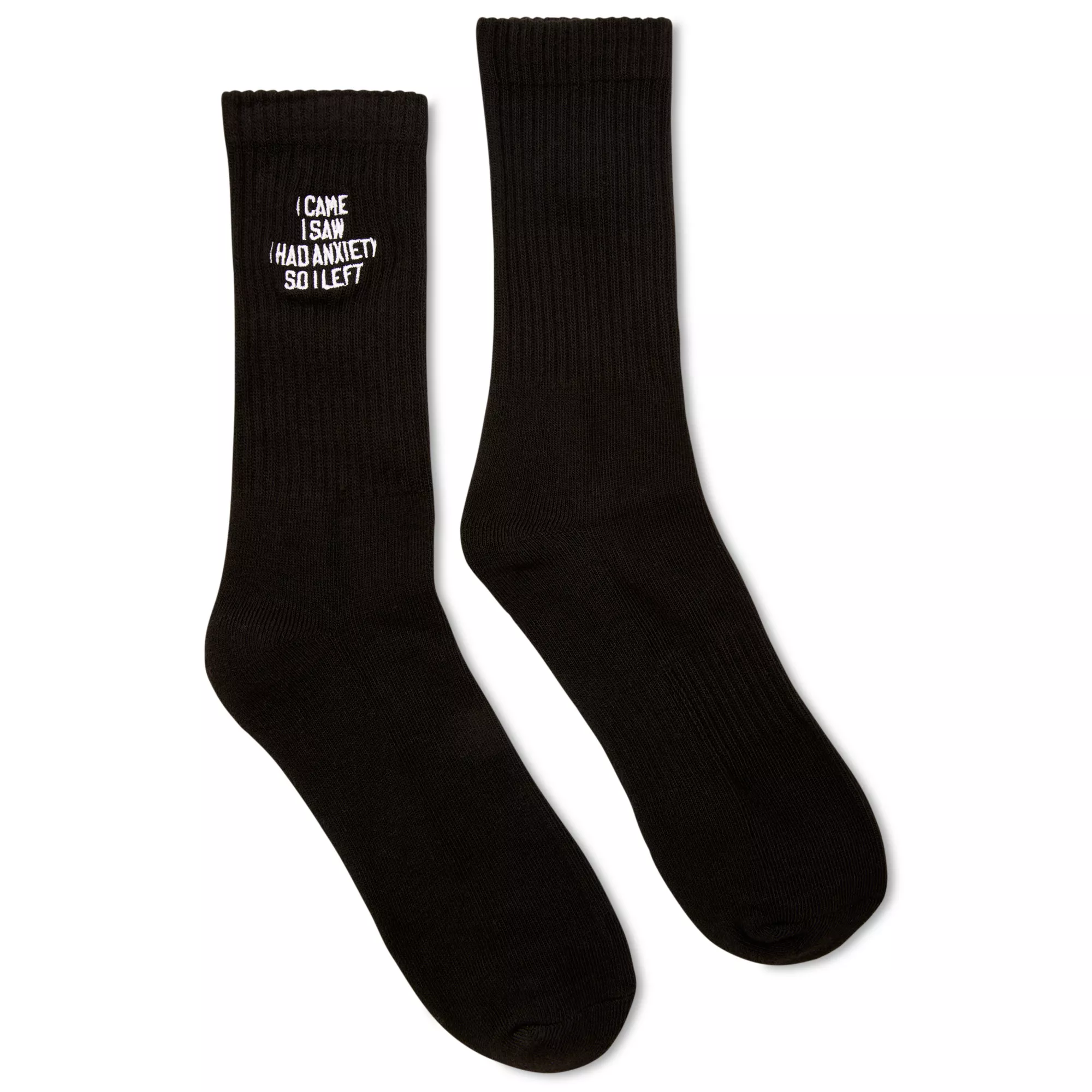 I Came I Saw Anxiety Crew Socks at Spencer's