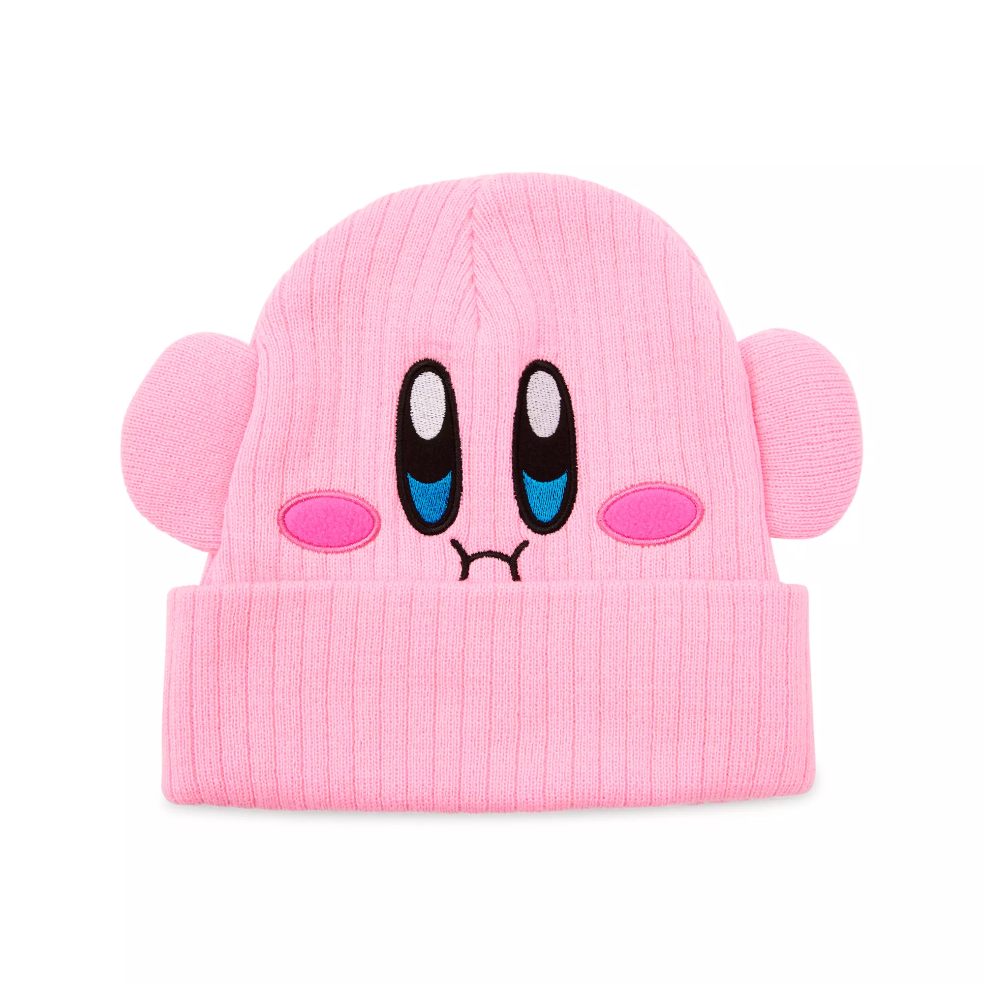 3D Kirby Face Cuff Beanie Hat