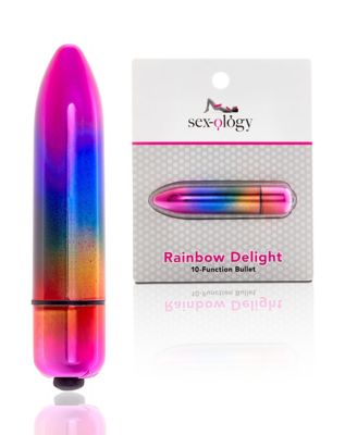 Rainbow Delight 10-Function Waterproof 10-Function Bullet Vibrator 5.3 Inch  - Sexology