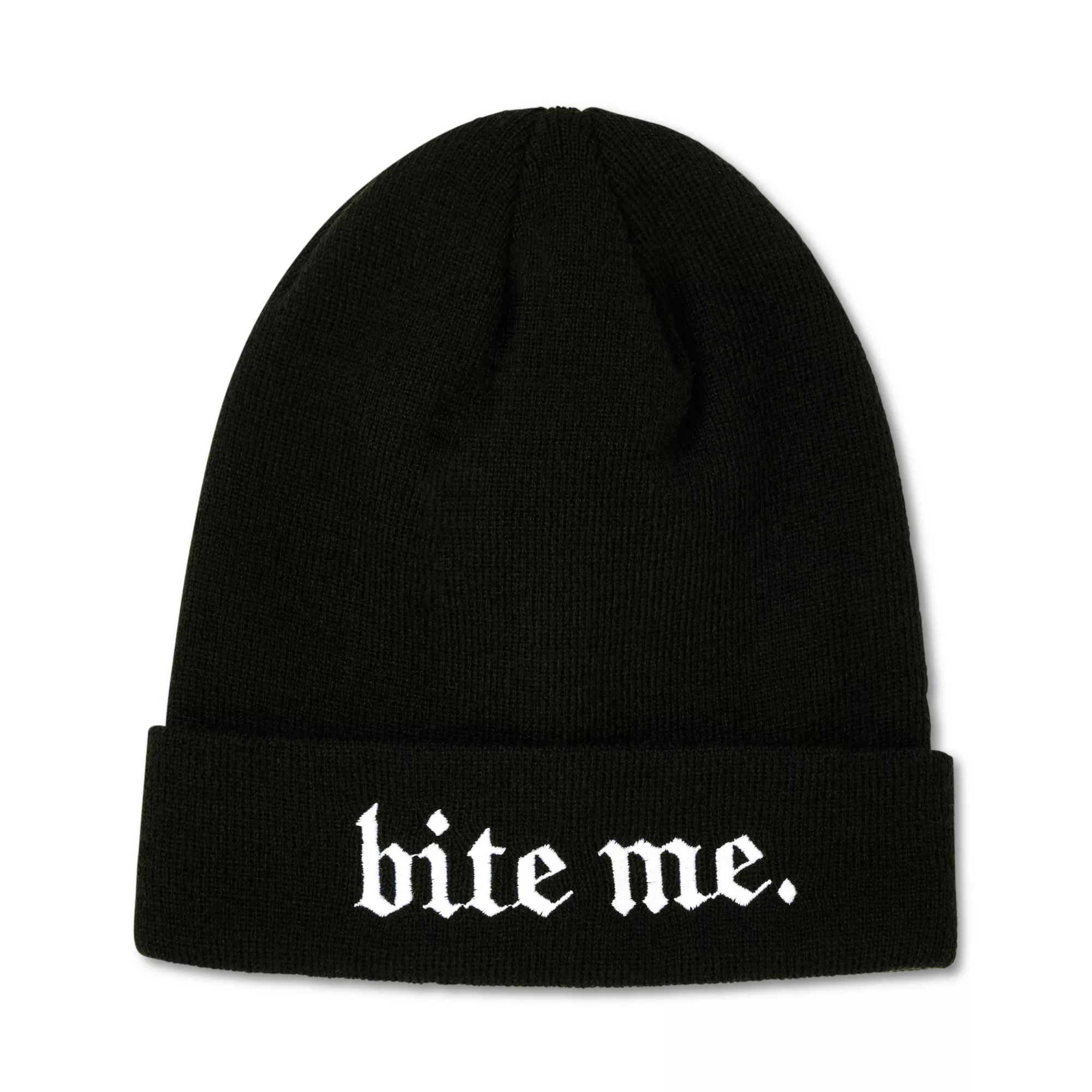Bite Me Cuff Beanie Hat at Spencer's