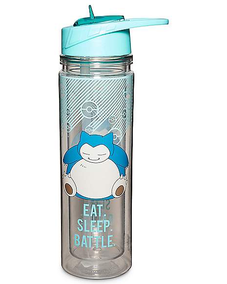 Snorlax Eat Sleep Battle Water Bottle Pokémon - 18 oz. - Spencer's