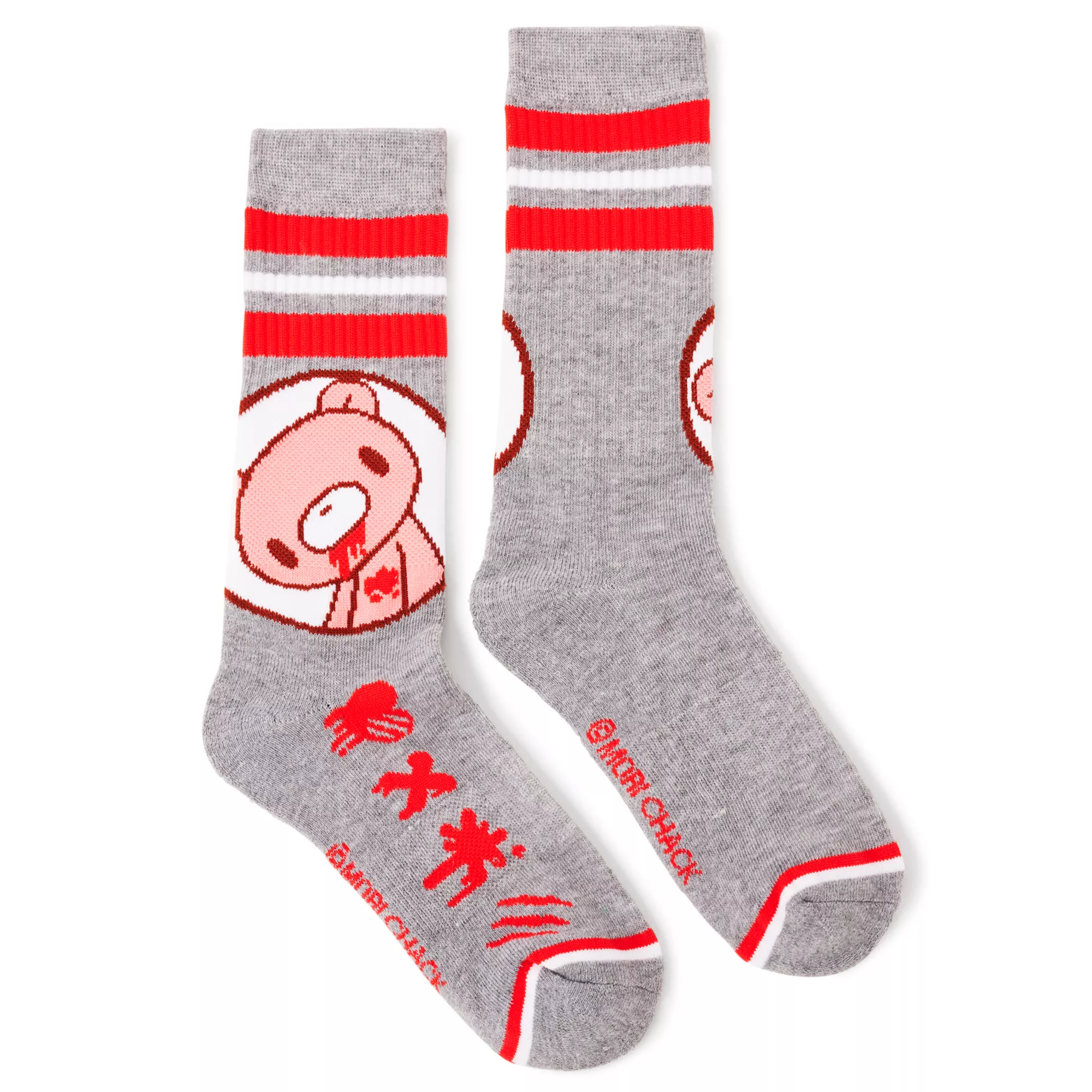 Red Stripe Gloomy Bear Athletic Crew Socks at Spencer's