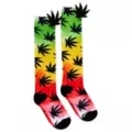 3D Tie Dye Weed Leaf Knee High Socks at Spencer's