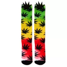 3D Tie Dye Weed Leaf Knee High Socks at Spencer's