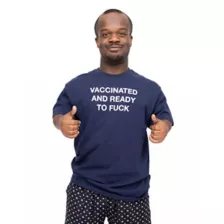 Navy Vaccinated and Ready T Shirt - Danny Duncan at Spencer's