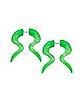 Green Glitter Fake Spiral Tapers - 18 Gauge