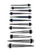 Multi-Pack Anodized Silver and Rainbow Tapers 6 Pairs - 4 - 14 Gauge
