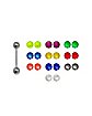 Multi-Pack Single Barbell with Extra Balls 10 Pair - 14 Gauge