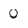 Red CZ Heart Black Fake Septum Ring at Spencer's