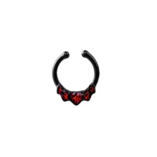 Red CZ Heart Black Fake Septum Ring at Spencer's