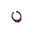 Red CZ Heart Black Fake Septum Ring at Spencer's