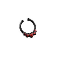 Red CZ Heart Black Fake Septum Ring at Spencer's