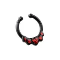 Red CZ Heart Black Fake Septum Ring at Spencer's