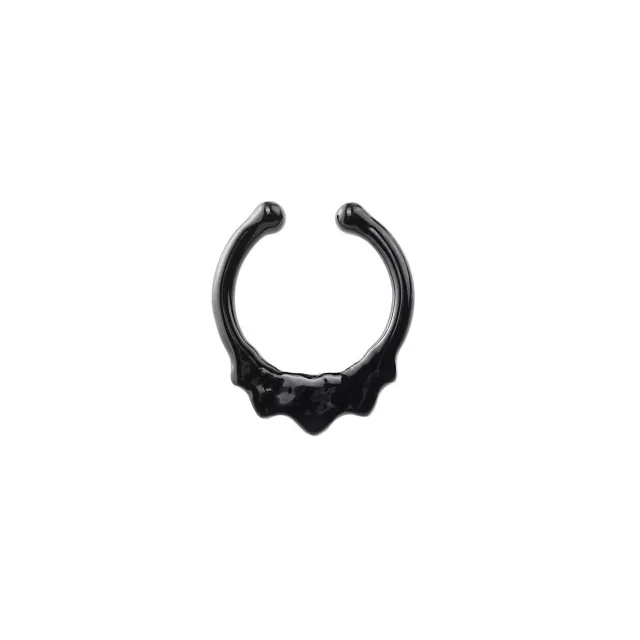 Red CZ Heart Black Fake Septum Ring at Spencer's