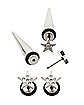 Multi-Pack CZ Star Fake Tapers and Plugs 2 Pair - 18 Gauge