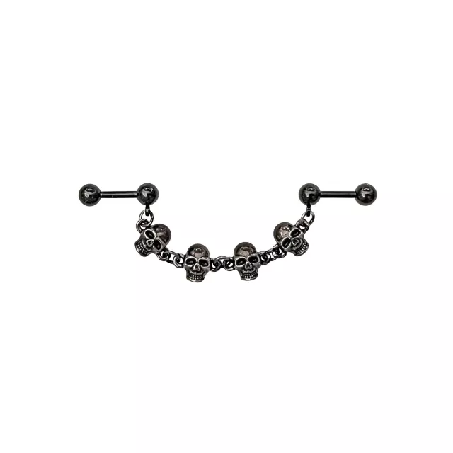 Skull Chain Industrial Barbell 14 Gauge Spencer's