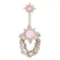 CZ Pink Chain Dangle Belly Ring - 14 Gauge at Spencer's