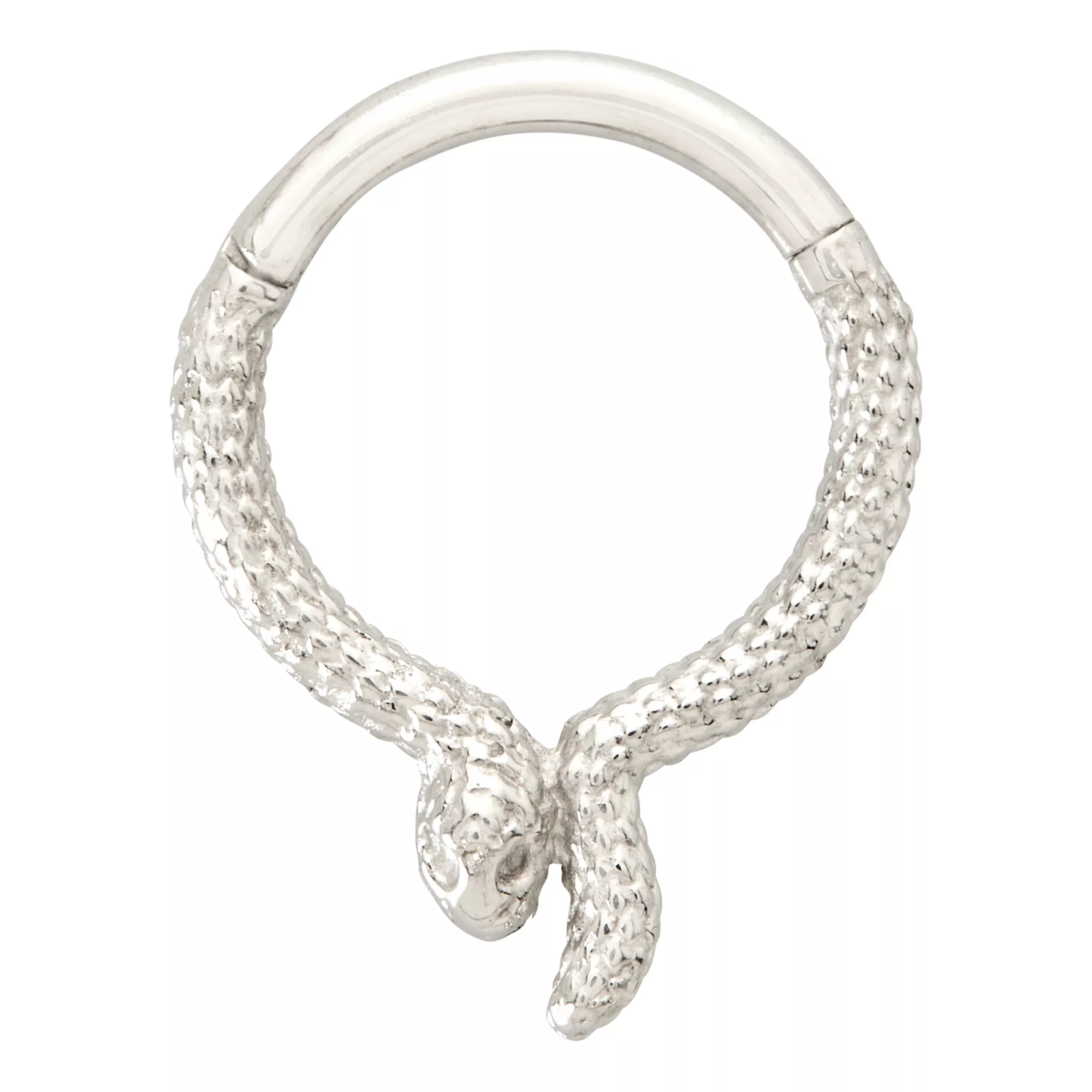Snake Silver-Tone Hinged Hoop Ring at Spencer's