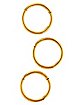 Goldtone Hinged Hoop Earrings 3 Pack - 16 Gauge