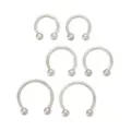 Multi-Pack Silver-Plated Horseshoe Septum Rings 6 Pack- 16 Gauge at Spencer's