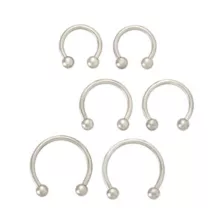Multi-Pack Silver-Plated Horseshoe Septum Rings 6 Pack- 16 Gauge at Spencer's