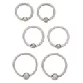 Multi-Pack Silvertone Titanium Captive Rings 6 Pack - 16 Gauge at Spencer's
