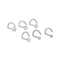 Multi-Pack CZ Gem Silver-Plated Screw Nose Rings - 6 Pack at Spencer's