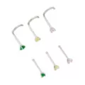 Multi-Pack CZ Crystal Hoop Nose Rings and Nose Ring Pins 6 Pack - 20 Gauge at Spencer's