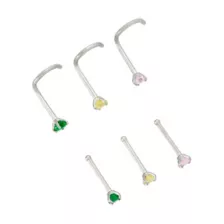 Multi-Pack CZ Crystal Hoop Nose Rings and Nose Ring Pins 6 Pack - 20 Gauge at Spencer's