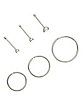 Multi-Pack CZ Straight Pin and Hoop Nose Rings 6 Pack- 20 Gauge