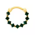 Goldtone Green Crystal Septum Ring - 16 Gauge at Spencer's