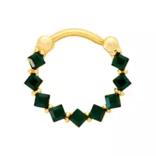 Goldtone Green Crystal Septum Ring - 16 Gauge at Spencer's