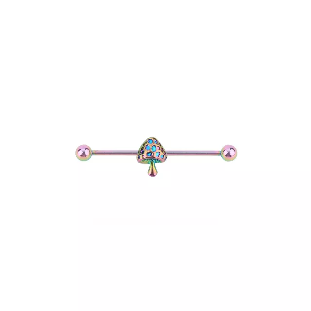 Oil Slick Mushroom Industrial Barbell 14 Gauge Spencer's