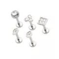 Multi-Pack CZ Shapes Labret Lip Rings 5 Pack - 16 Gauge at Spencer's