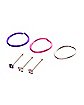 Multi-Pack CZ Pink Purple Clear Nose Pins and Hoop Nose Rings 6 Pack - 20 Gauge