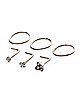 Multi-Pack CZ Cluster L-Bend and Hoop Nose Rings 6 Pack - 20 Gauge