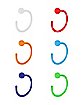 Multi-Pack Bioflex Multi-Color Half Hoop Nose Rings 6 Pack - 20 Gauge