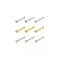Multi-Pack CZ Goldtone and Silvertone Bone Nose Rings 9 Pack - 20 Gauge at Spencer's