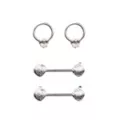 Multi-Pack Strawberry Captive Rings and Nipple Barbells 2 Pair - 14 Gauge at Spencer's