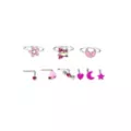 Multi-Pack Pink Spring Hoop Nose Rings L-Bend Nose Rings and Pin Nose Rings 9 Pack - 20 Gauge at Spencer's