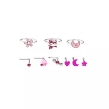 Multi-Pack Pink Spring Hoop Nose Rings L-Bend Nose Rings and Pin Nose Rings 9 Pack - 20 Gauge at Spencer's