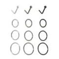 Multi-Pack Silvertone and Black L-Bend and Hoop Nose Rings 12 Pack - 20 Gauge at Spencer's